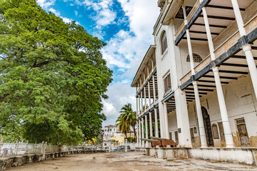 House of Wonders in Zanzibar, Tanzana. It is known as Beit-al-Ajaib in Arabic and was built in 1883.