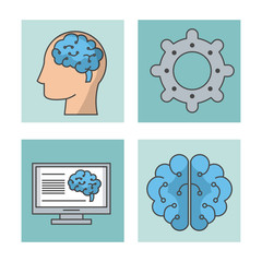 Artificial intelligence technology icons icon vector illustration graphic design