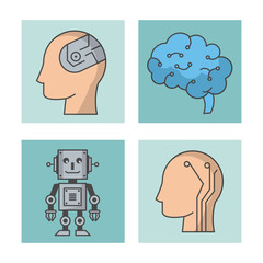 Artificial intelligence technology icons icon vector illustration graphic design