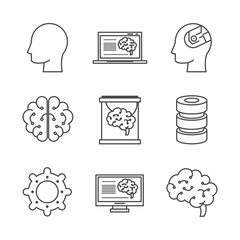 Artificial intelligence technology icons icon vector illustration graphic design