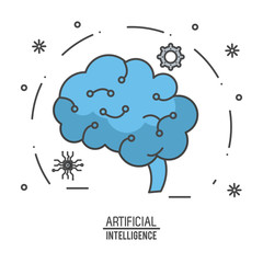 Artificial intelligence technology icon vector illustration graphic design