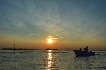 Sunset and boat
