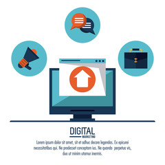 Digital marketing and advertising icon vector illustration graphic design