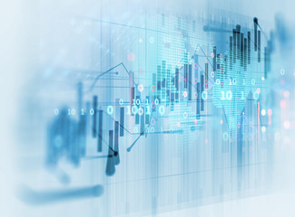 financial graph on technology abstract background