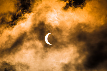 The solar eclipse of August 2017 just before totality shot in Nashville, Tennessee, USA