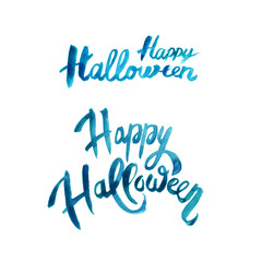 Watercolor brush lettering Happy Halloween calligraphy