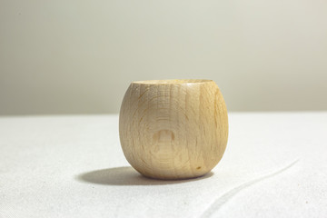 Wood cap for a bottle of hot sauce front