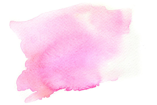 Abstract pink watercolor background texture, watercolor hand painted on white paper