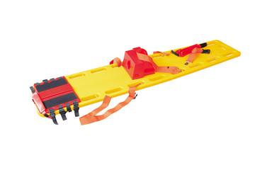 stretcher for emergency paramedic service EMS medical equipment  and clipping path isolated on a...