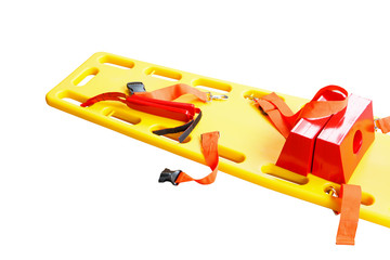 stretcher for emergency paramedic service EMS medical equipment  and clipping path isolated on a white background