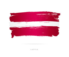 Flag of Latvia. Brush strokes