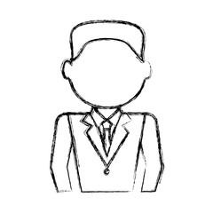 uncolored man professional over white background vector illustration