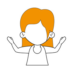 Little girl cartoon icon vector illustration graphic design