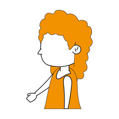 Little girl cartoon icon vector illustration graphic design