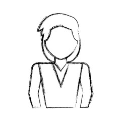 uncolored  businesswoman over white background vector illustration