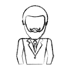 uncolored man professional over white background vector illustration