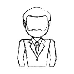 uncolored man professional over white background vector illustration
