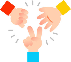 じゃんけんをする手