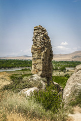 Beautiful view from above to the valley of a mountain river.