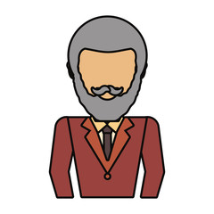 colorful old  businessman  over white background  vector illustration