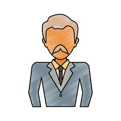 colored old  businessman doodle  over white background  vector illustration