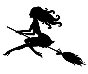 Beautiful Halloween witch silhouette