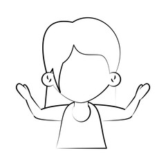 Little girl cartoon icon vector illustration graphic design