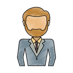colored businessman doodle over white background  vector illustration