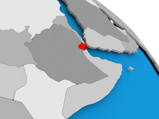 Djibouti in red on map
