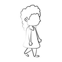 Little girl cartoon icon vector illustration graphic design