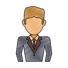 colored young  businessman  doodle over white background  vector illustration