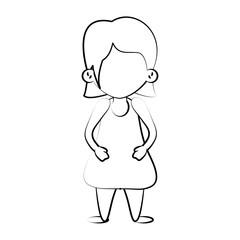 Little girl cartoon icon vector illustration graphic design