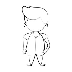 Little boy cartoon icon vector illustration graphic design