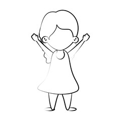 Little girl cartoon icon vector illustration graphic design