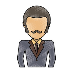 colored  businessman  doodle over white background  vector illustration