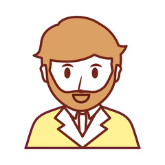 flat line  colored lawyer over white background  vector illustration