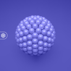 Sphere. 3d abstract spheres composition. Futuristic technology style. Vector illustration for science.
