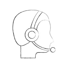 profile man operator of customer service with headset work