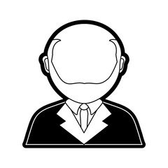 flat  line  monocromatic lawyer over white background vector illustration
