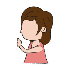 Kid girl faceless icon vector illustration graphic design
