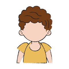 Kid boy faceless icon vector illustration graphic design