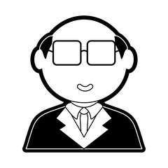 flat line monocromatic lawyer over white background vector illustration