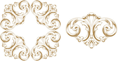 Baroque vector set of vintage elements for design. Decorative design element filigree calligraphy vector. You can use for wedding decoration of greeting card and laser cutting.