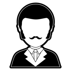 flat line monocromatic lawyer over white background vector illustration