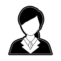 flat line  monocromaic lawyer woman over white background vector illustration
