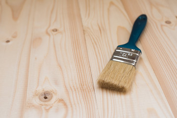 brush on wooden background