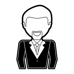 flat line  monocromatic   businessman  over white background  vector illustration