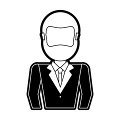 flat line  monocromatic   businessman  over white background  vector illustration