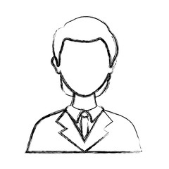 flat line uncolored  lawyer over white background  vector illustration