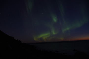 Aurora Borealis, Nordlicht, Polarlicht, Erdmagnetosphäre, grün, Schimmer, Atmosphäre, Norwegen, Uttakleiv